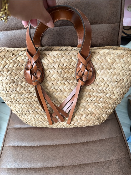 Ulla Johnson Handbags - Ulla Johnson Natural Straw Tote with Brown Leather Braided Handles